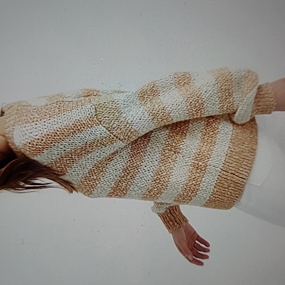 Madewell Sweaters - MADEWELL BAEZ PULLOVER IN STRIPE MARLED CARAMEL WOOL ALPCA OPEN KNIT MEDIUM